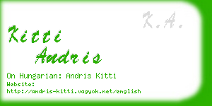 kitti andris business card